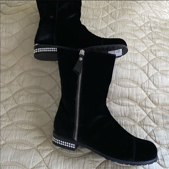 NEW - Stuart Weitzman Duluth Velvet Boots - Picture 5 of 6